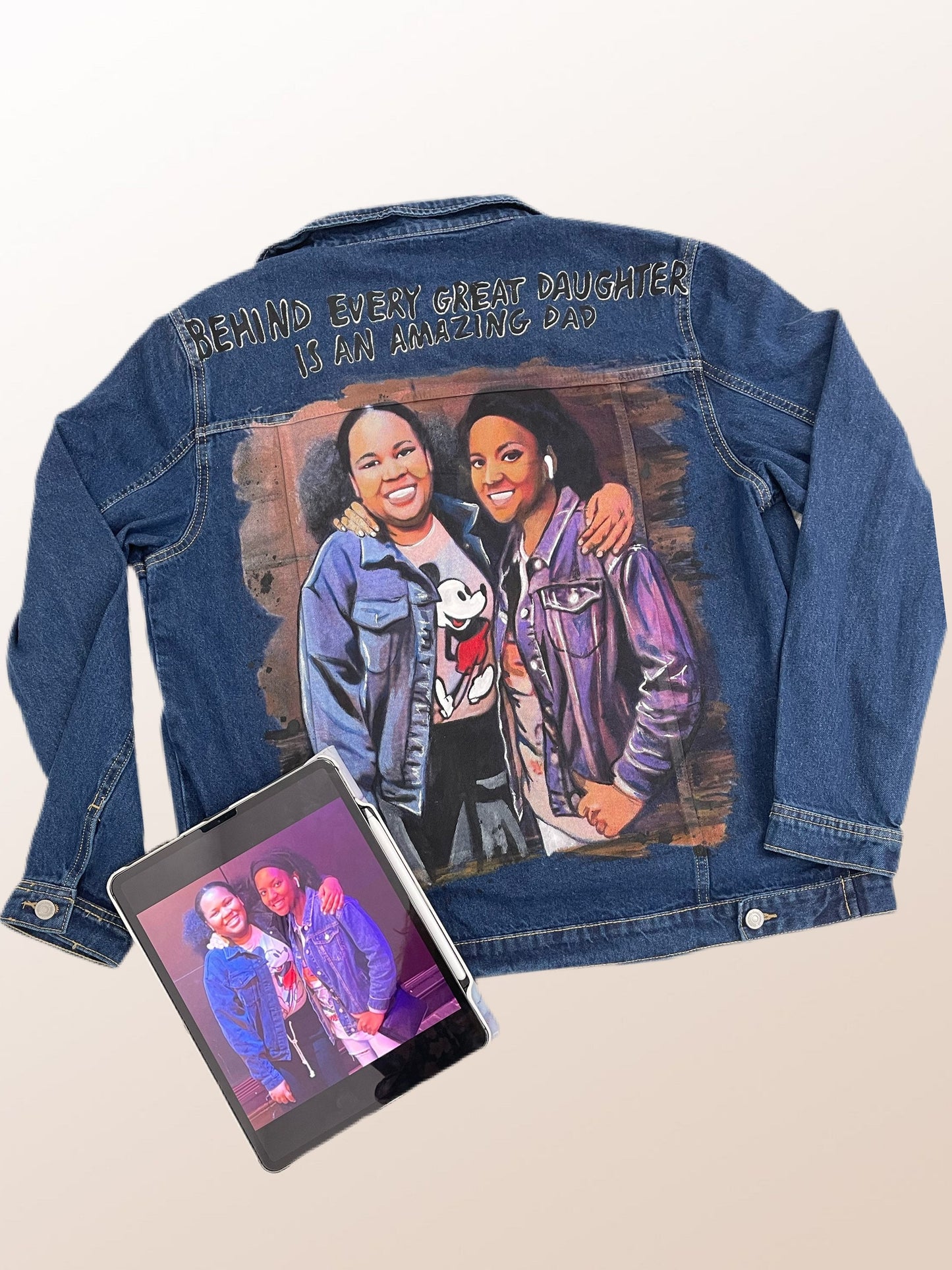 Custom Portrait Painted on Denim Jacket Christmas Gift Jean Jacket with Art Valentine gift Best Personalized Gift Hand Painted Denim