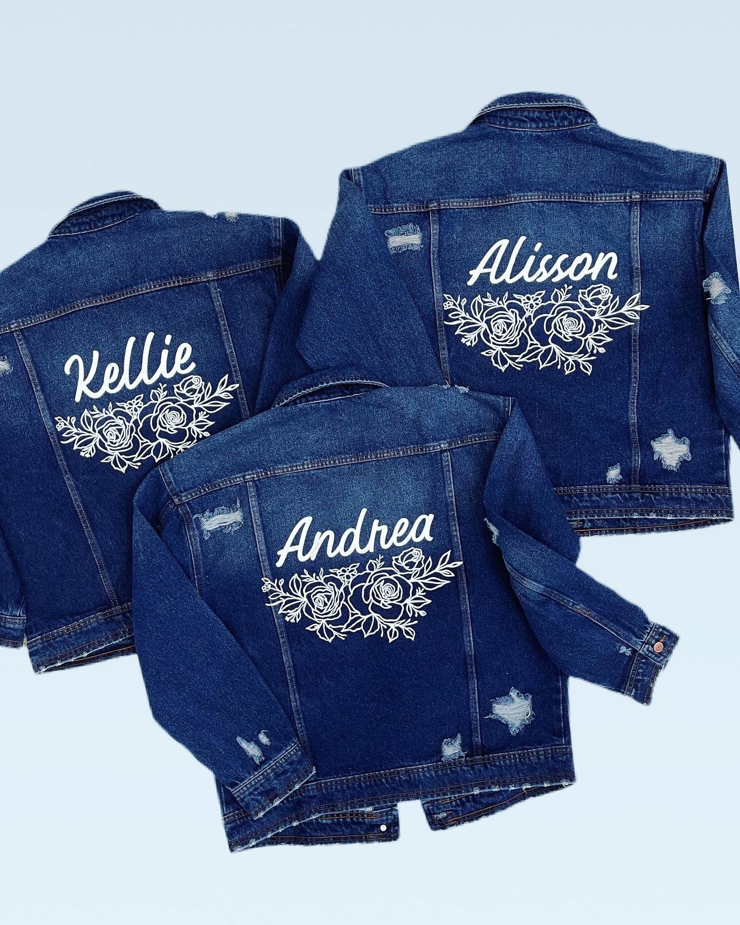Maid of honor denim jacket Personalized Custom wedding jacket Bride Jean Jacket Bride to be Gift Bridal Shower
