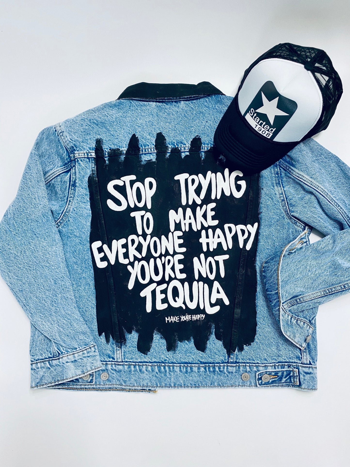 Custom Jean Jacket Hand Painted Denim Jacket Unisex Adult Jean Jacket Christmas Gift Bride Denim Jacket Painted Jean Jacket Best Gift Ever