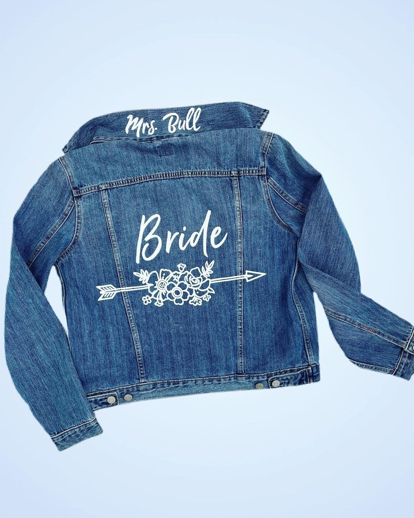 Maid of honor denim jacket Personalized Custom wedding jacket Bride Jean Jacket Bride to be Gift Bridal Shower