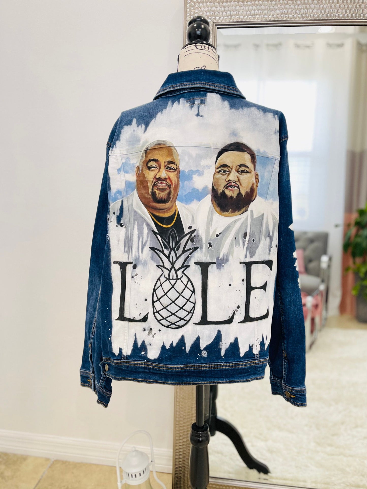 Custom Portrait Painted on Denim Jacket Christmas Gift Jean Jacket with Art Valentine gift Best Personalized Gift Hand Painted Denim