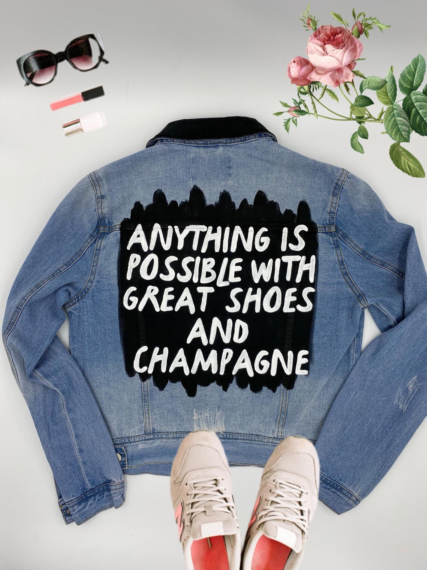 Custom Jean Jacket Hand Painted Denim Jacket Unisex Adult Jean Jacket Christmas Gift Bride Denim Jacket Painted Jean Jacket Best Gift Ever