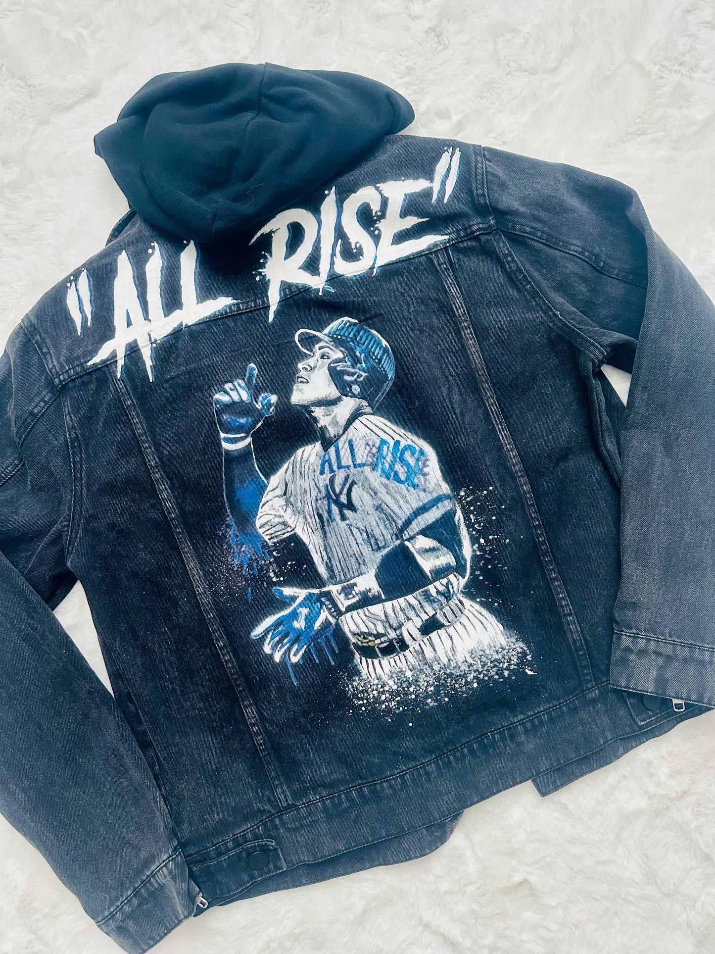Custom Portrait Painted on Denim Jacket