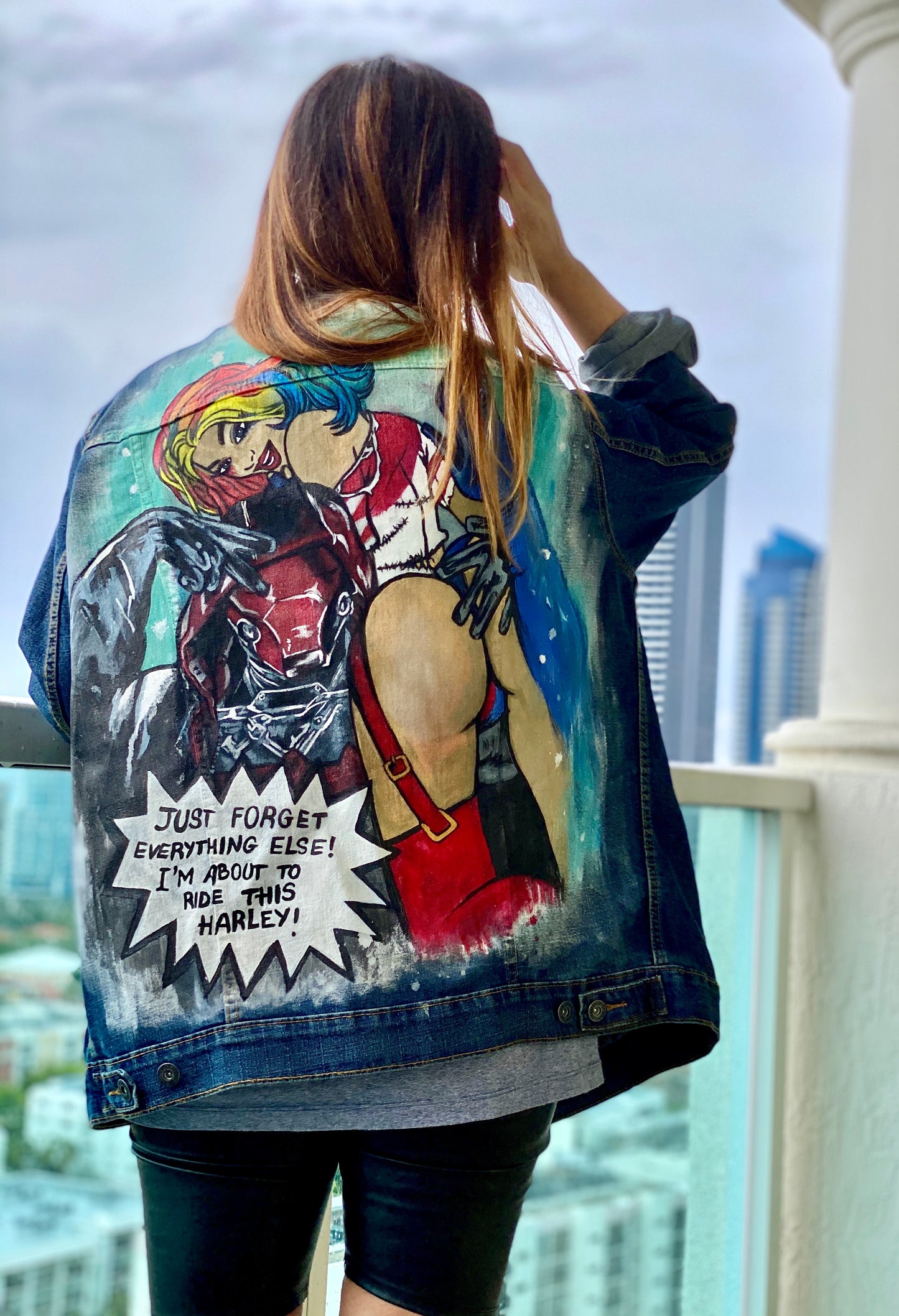 Hand Painted Pop Art denim Jacket