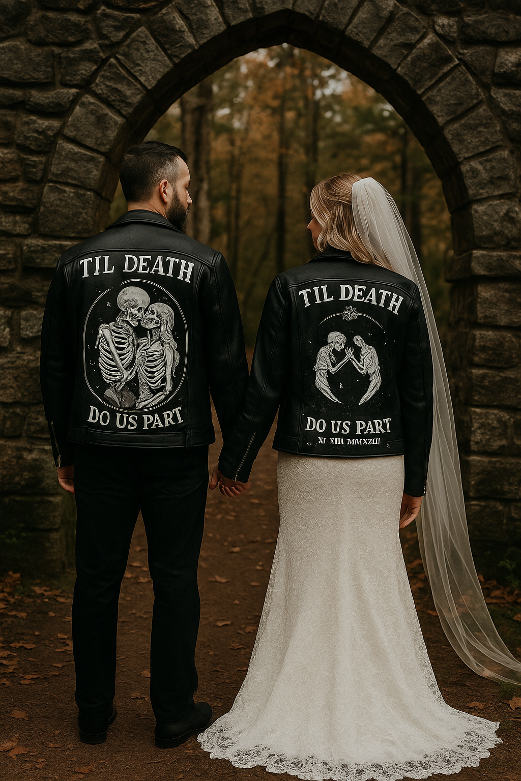 Custom Painted Faux Leather Bridal Jacket