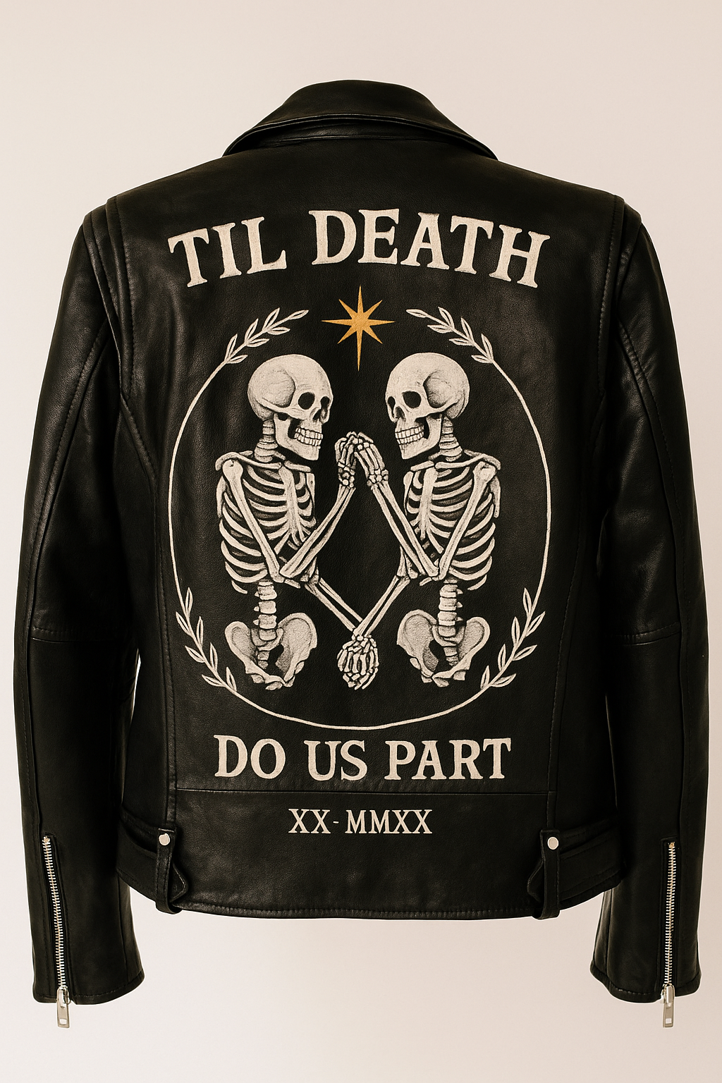 Custom Painted Faux Leather Bridal Jacket