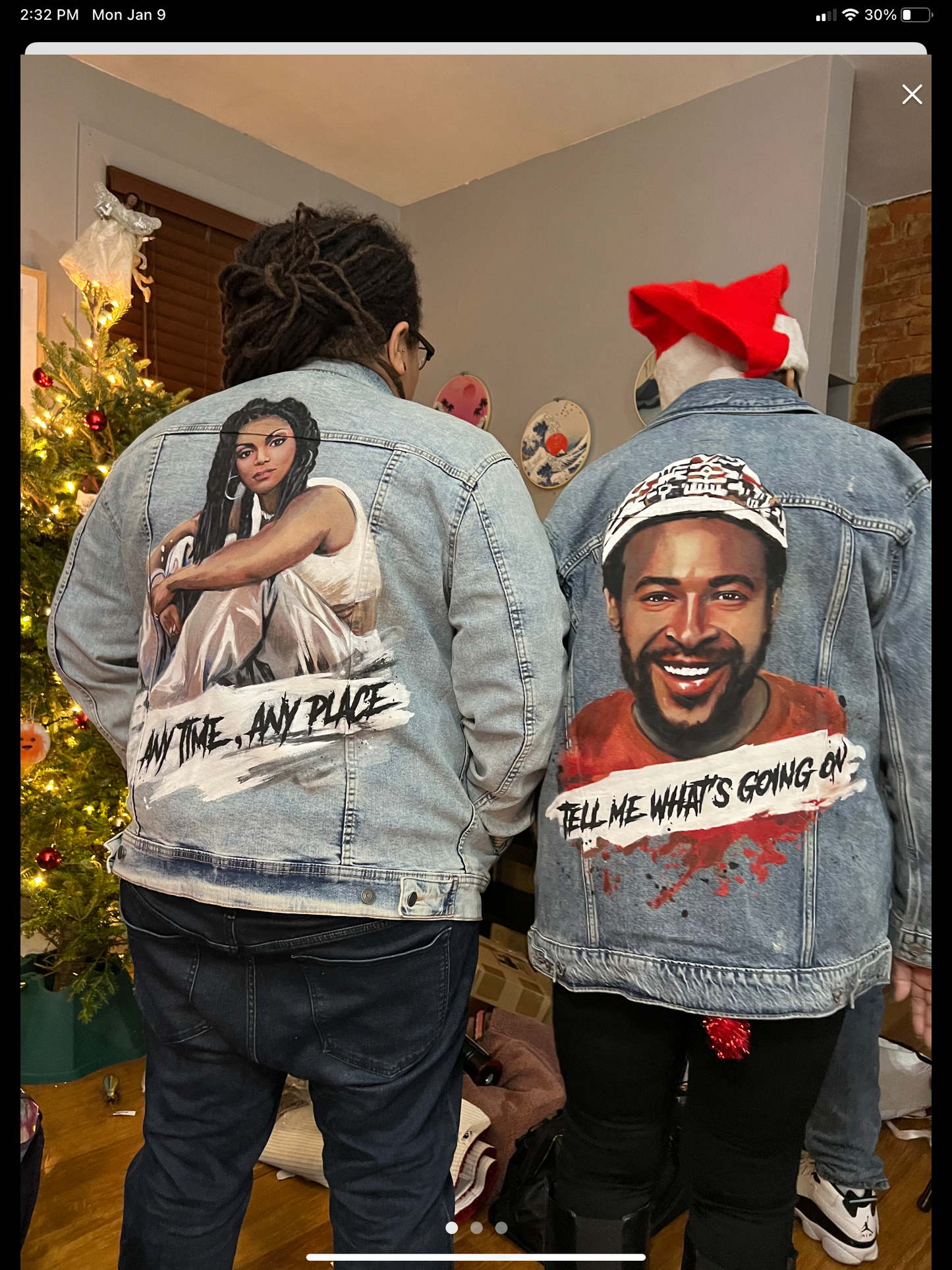 Custom Portrait Painted on Denim Jacket