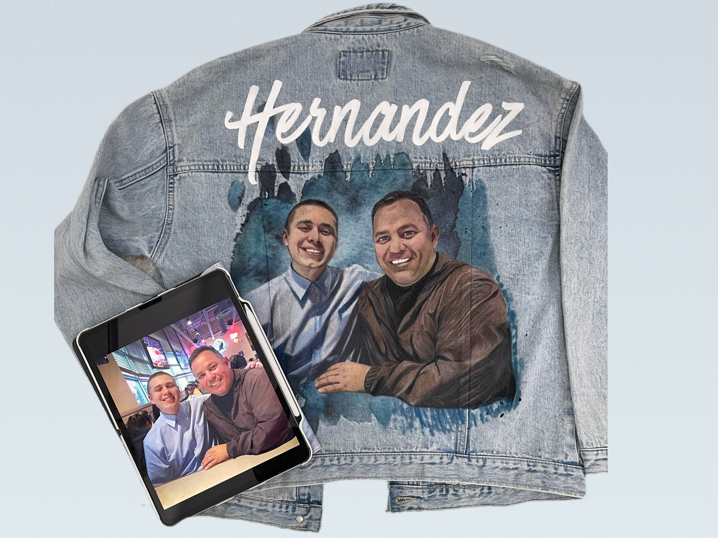 Custom Portrait Painted on Denim Jacket Christmas Gift Jean Jacket with Art Valentine gift Best Personalized Gift Hand Painted Denim