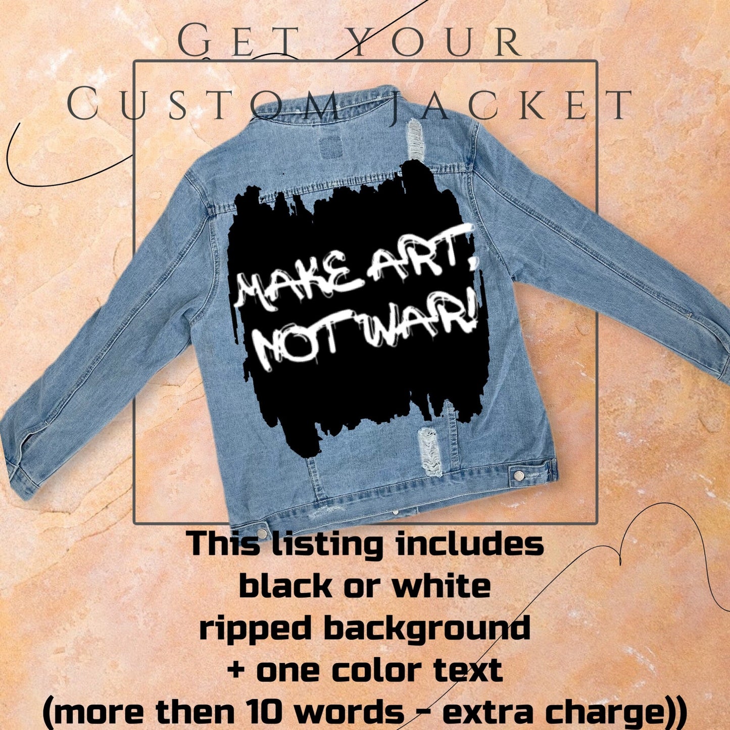 Custom Jean Jacket Hand Painted Denim Jacket Unisex Adult Jean Jacket Christmas Gift Bride Denim Jacket Painted Jean Jacket Best Gift Ever