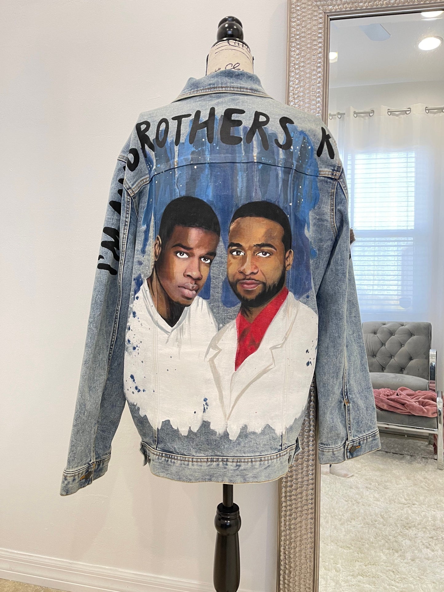 Custom Portrait Painted on Denim Jacket Christmas Gift Jean Jacket with Art Valentine gift Best Personalized Gift Hand Painted Denim
