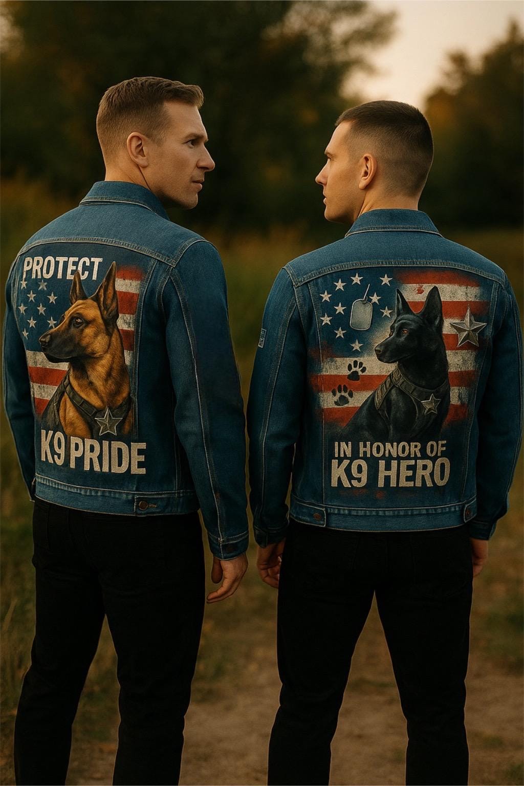 Custom Dog Portrait Jacket – Unique Pet Memorial Gift, K9 Tribute Hand-Painted Denim Jacket, Personalized Pet Lover Gift for Men & Women