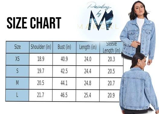 Custom Logo Painted Denim Jacket | Hand Painted Personalized Jacket with Text, Brand Logo, Team Design | Unique Gift for Him or Her