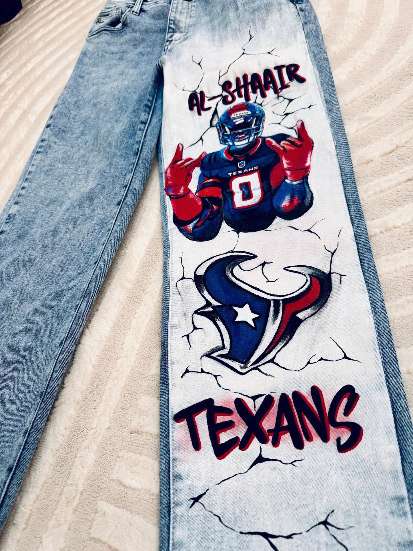 Custom Painted Jeans – Hand-Painted From Your Photo or Idea – Personalized Fashion – Wearable Art Pants – One of a Kind Gift