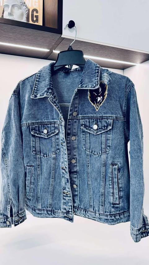Custom Logo Painted Denim Jacket | Hand Painted Personalized Jacket with Text, Brand Logo, Team Design | Unique Gift for Him or Her