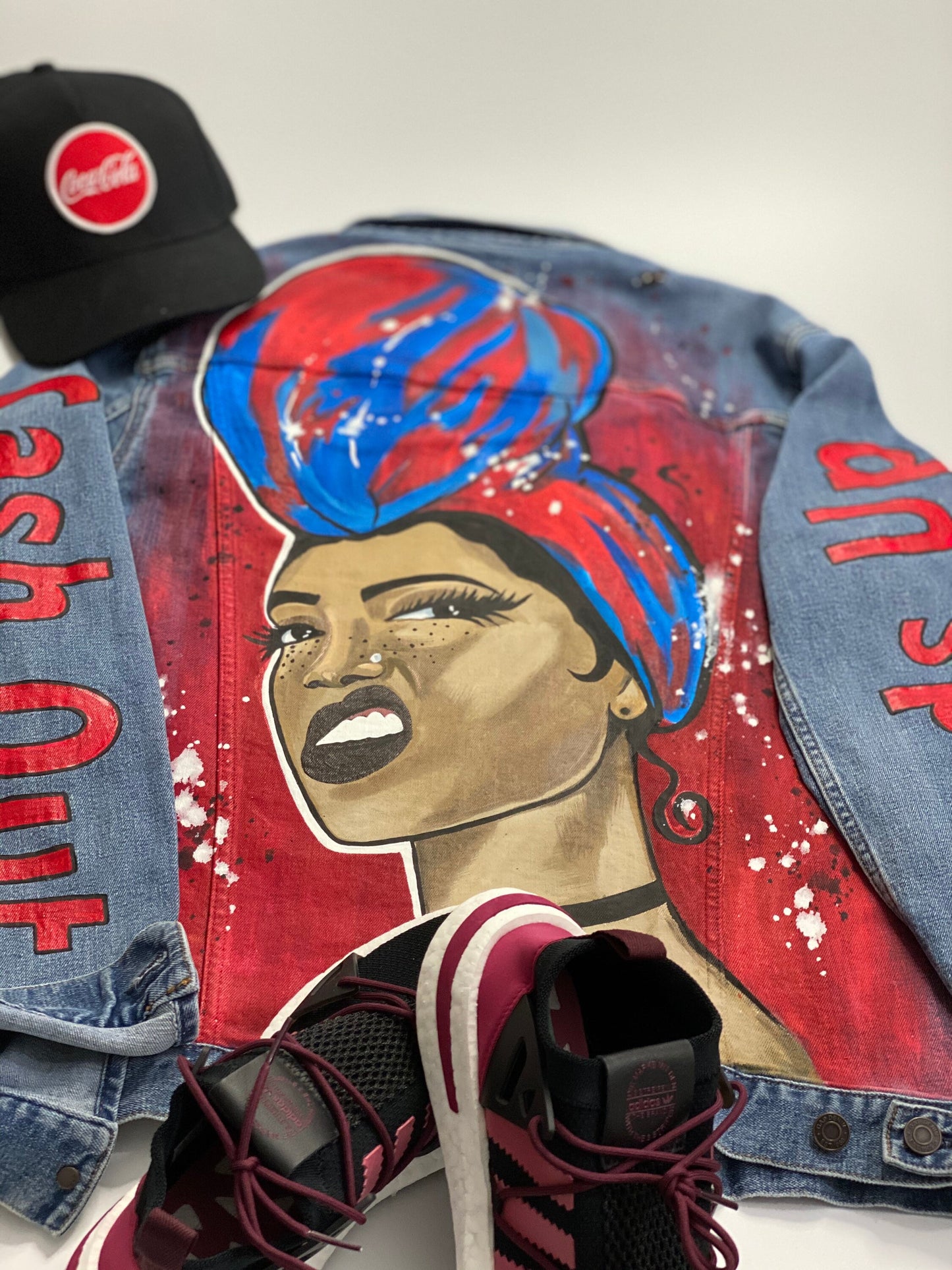 Hand Painted Denim Jackets Custom Designed Denim Jacket Handmade Denim Jacket with pop-art