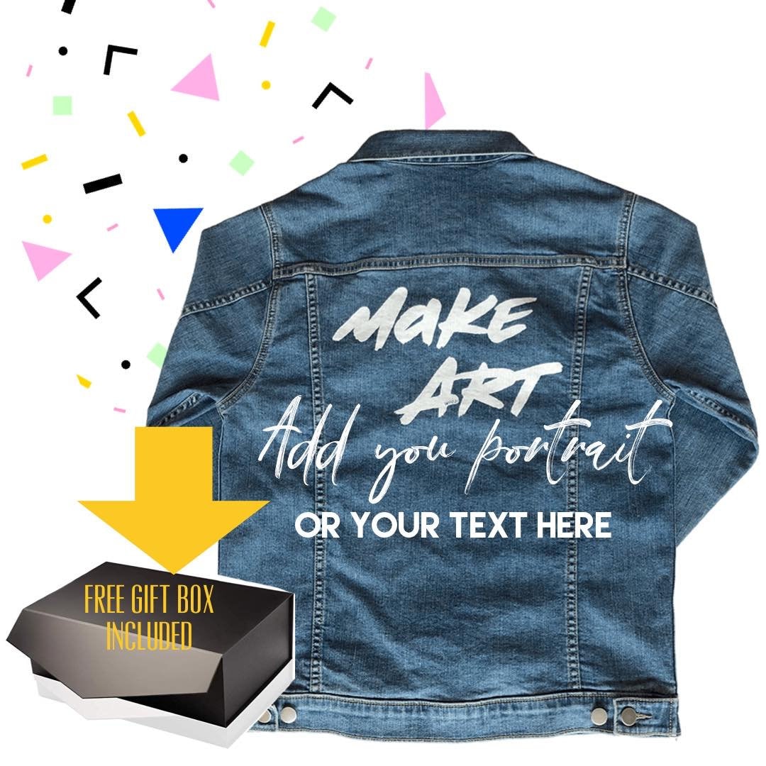 Hand Painted Denim Jackets Custom Designed Denim Jacket Handmade Denim Jacket with pop-art