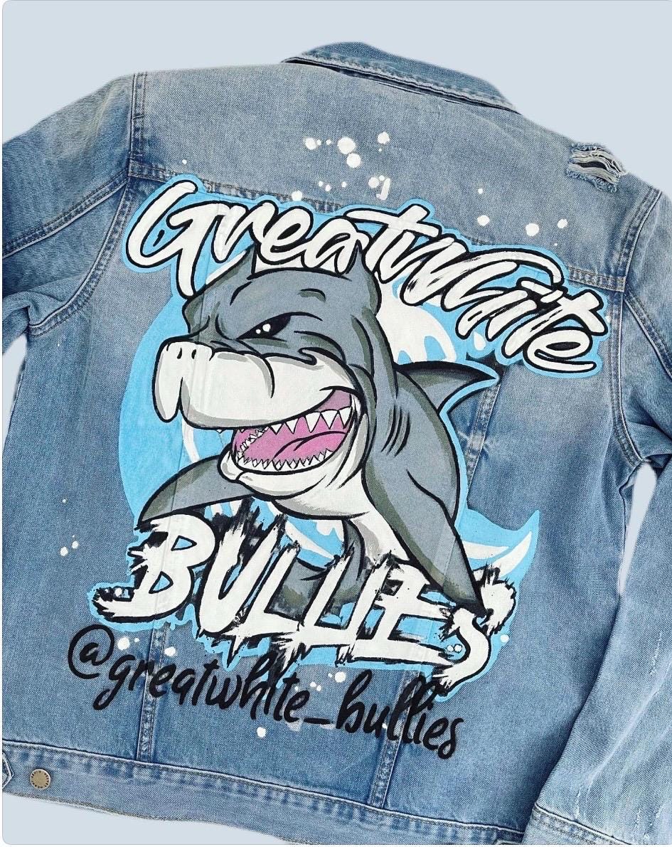 Unique Team Spirit Gift – Custom Logo Denim Jacket, Personalized Hand-Painted Jacket for Men & Women, Sports Fans and Event Outfit