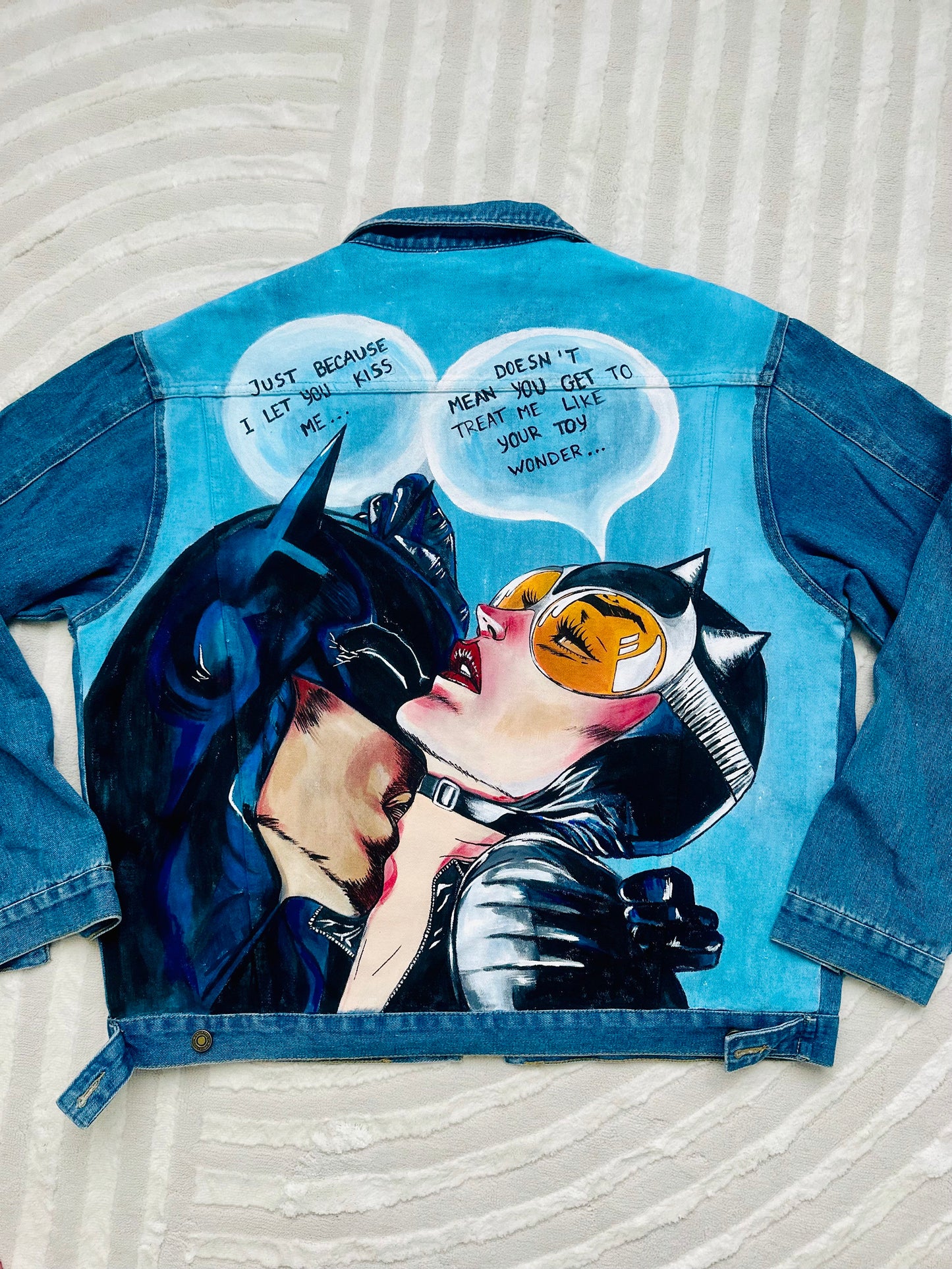 Hand Painted Denim Jacket Pop Art Jacket Custom Jacket with Art Christmas Gift Painted Clothes Painted Jean Jacket Best Custom Gift