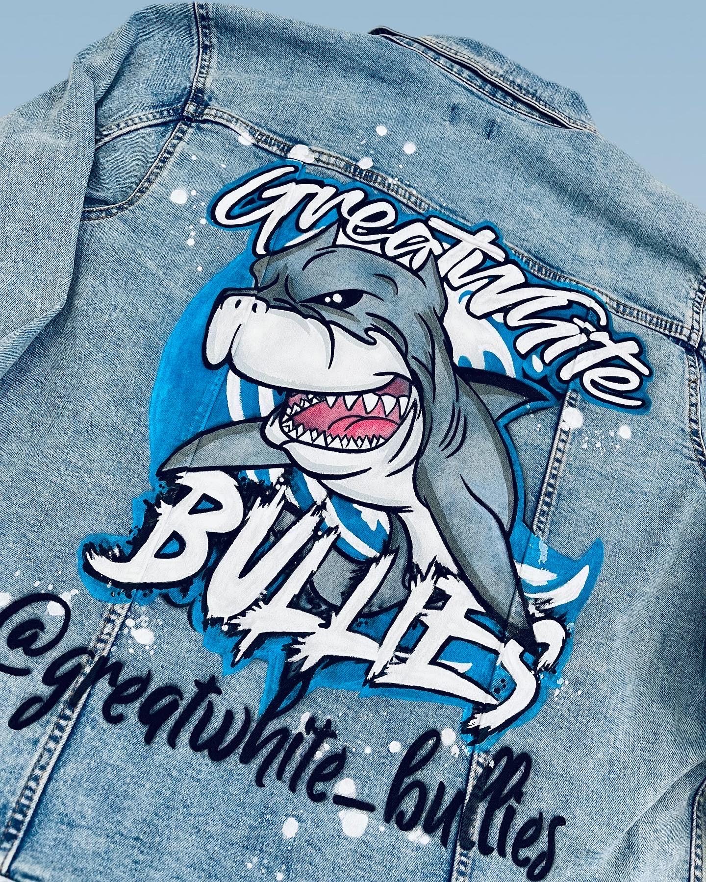 Unique Team Spirit Gift – Custom Logo Denim Jacket, Personalized Hand-Painted Jacket for Men & Women, Sports Fans and Event Outfit