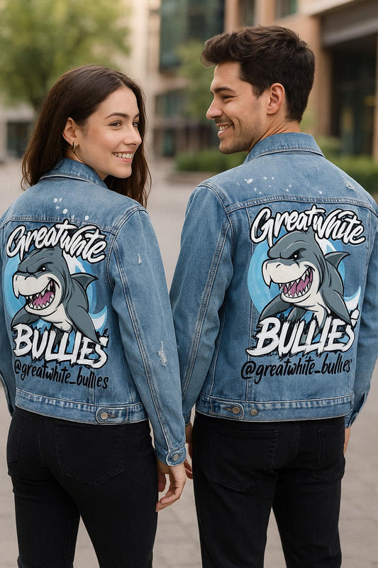 Unique Team Spirit Gift – Custom Logo Denim Jacket, Personalized Hand-Painted Jacket for Men & Women, Sports Fans and Event Outfit