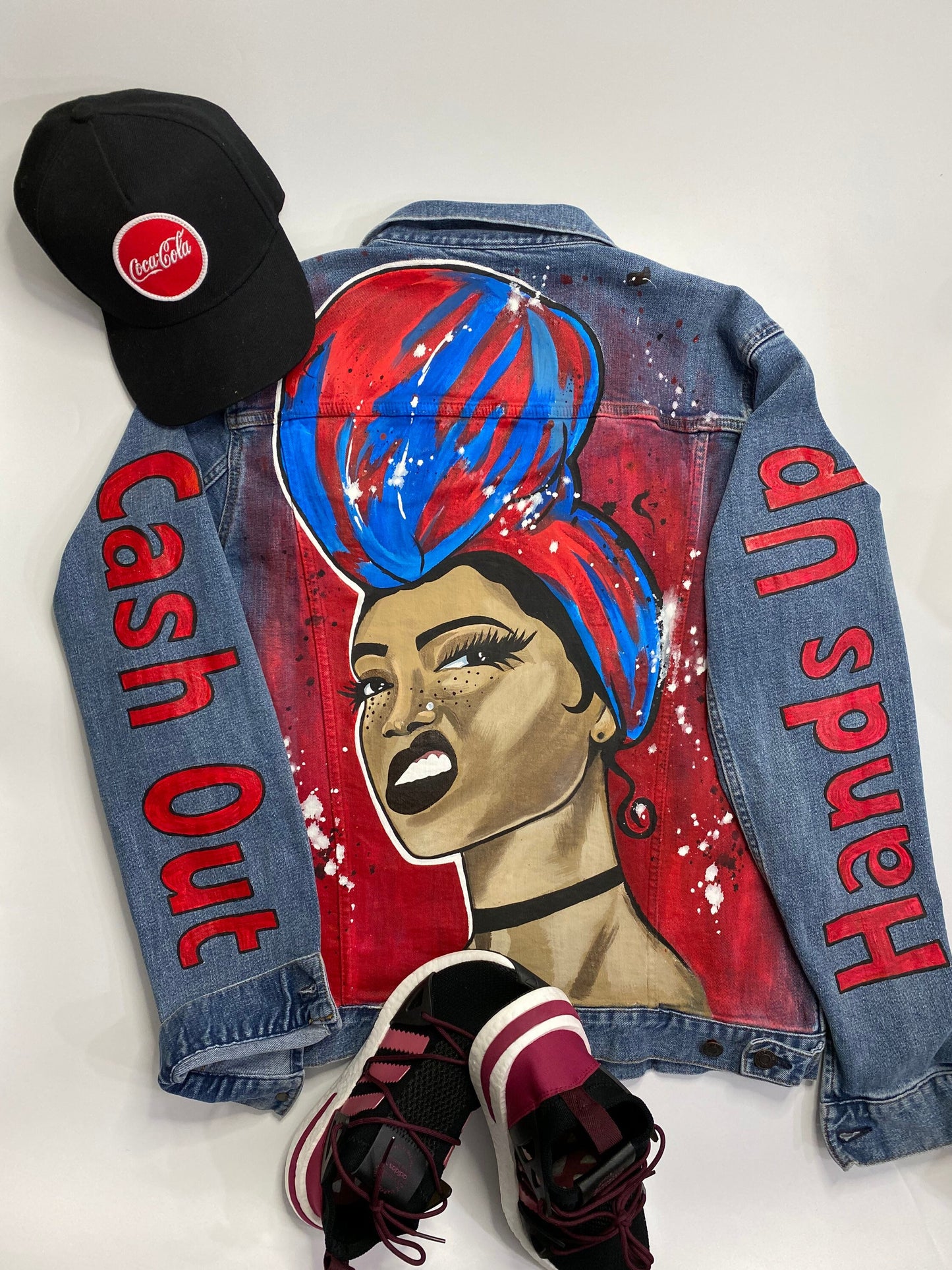 Hand Painted Denim Jackets Custom Designed Denim Jacket Handmade Denim Jacket with pop-art