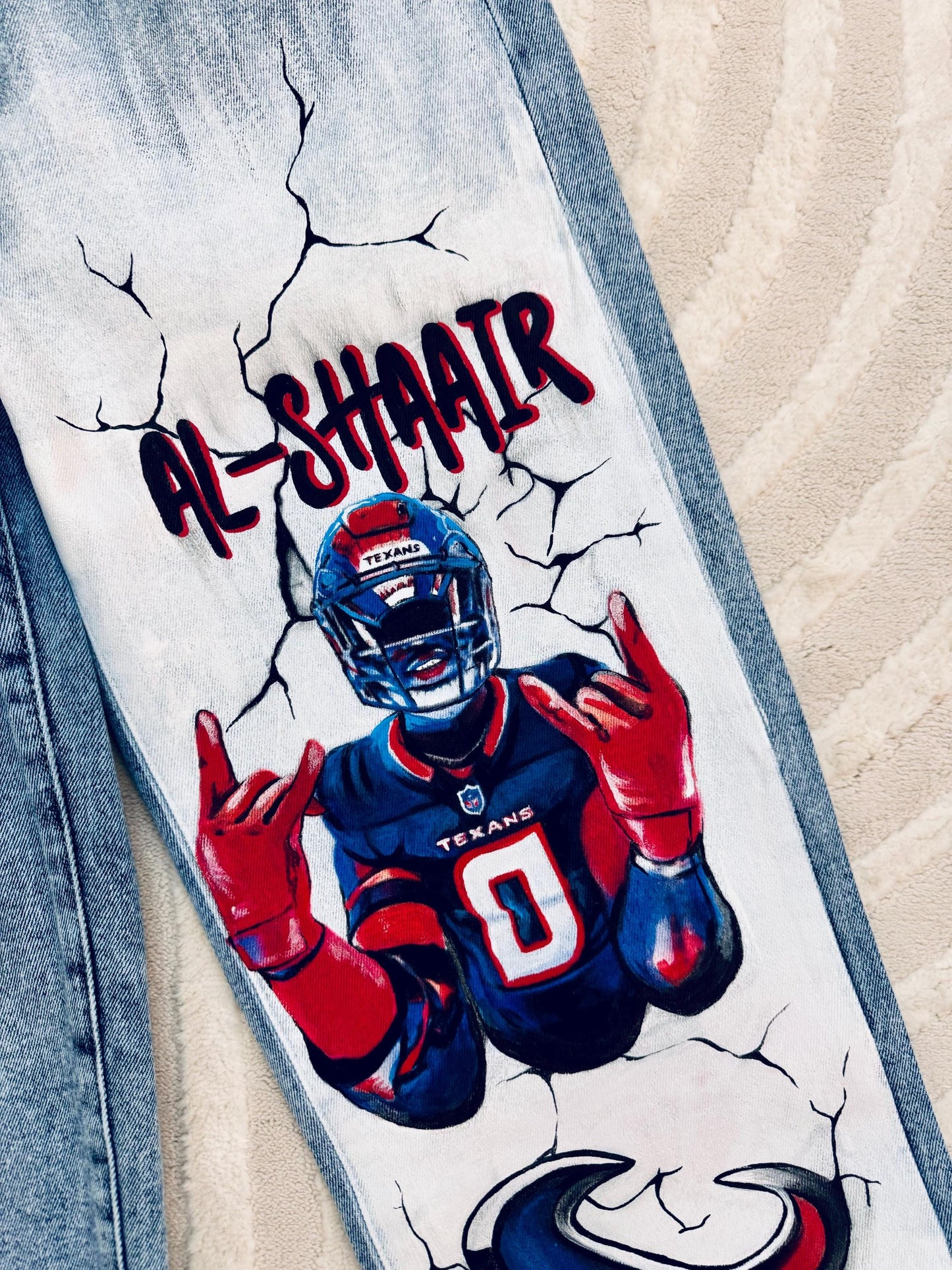 Custom Painted Jeans – Hand-Painted From Your Photo or Idea – Personalized Fashion – Wearable Art Pants – One of a Kind Gift