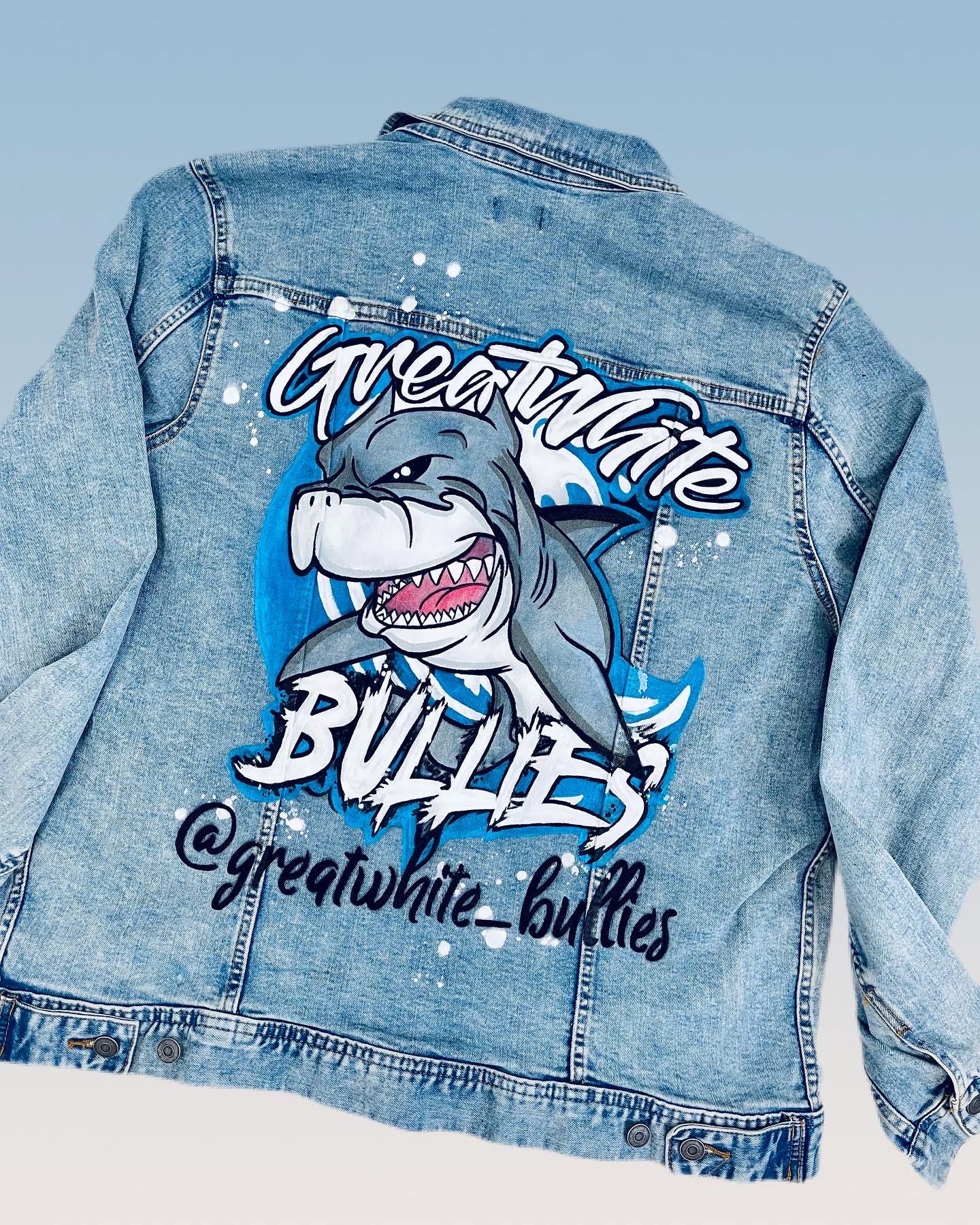 Unique Team Spirit Gift – Custom Logo Denim Jacket, Personalized Hand-Painted Jacket for Men & Women, Sports Fans and Event Outfit