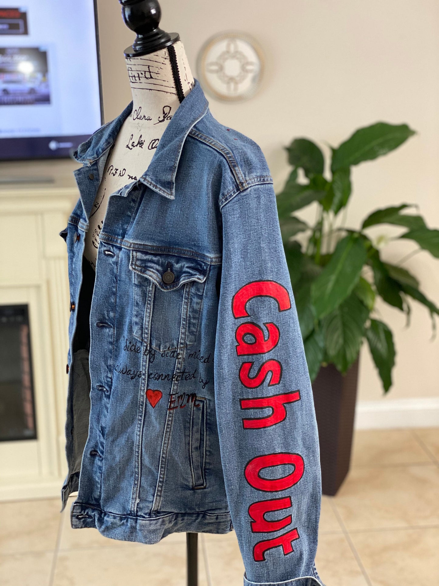 Hand Painted Denim Jackets Custom Designed Denim Jacket Handmade Denim Jacket with pop-art
