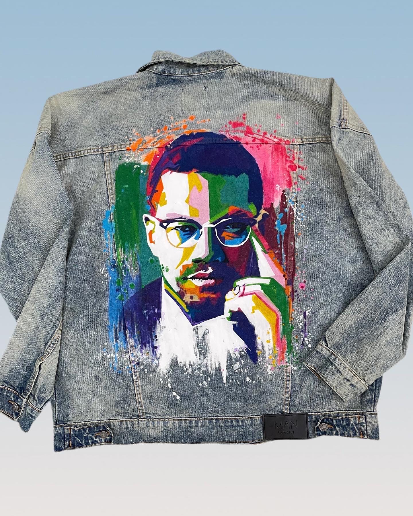 Unique Birthday, Festival, Concert Gift | Custom Hand-Painted Portrait Denim Jacket | Personalized Pop Art Jacket