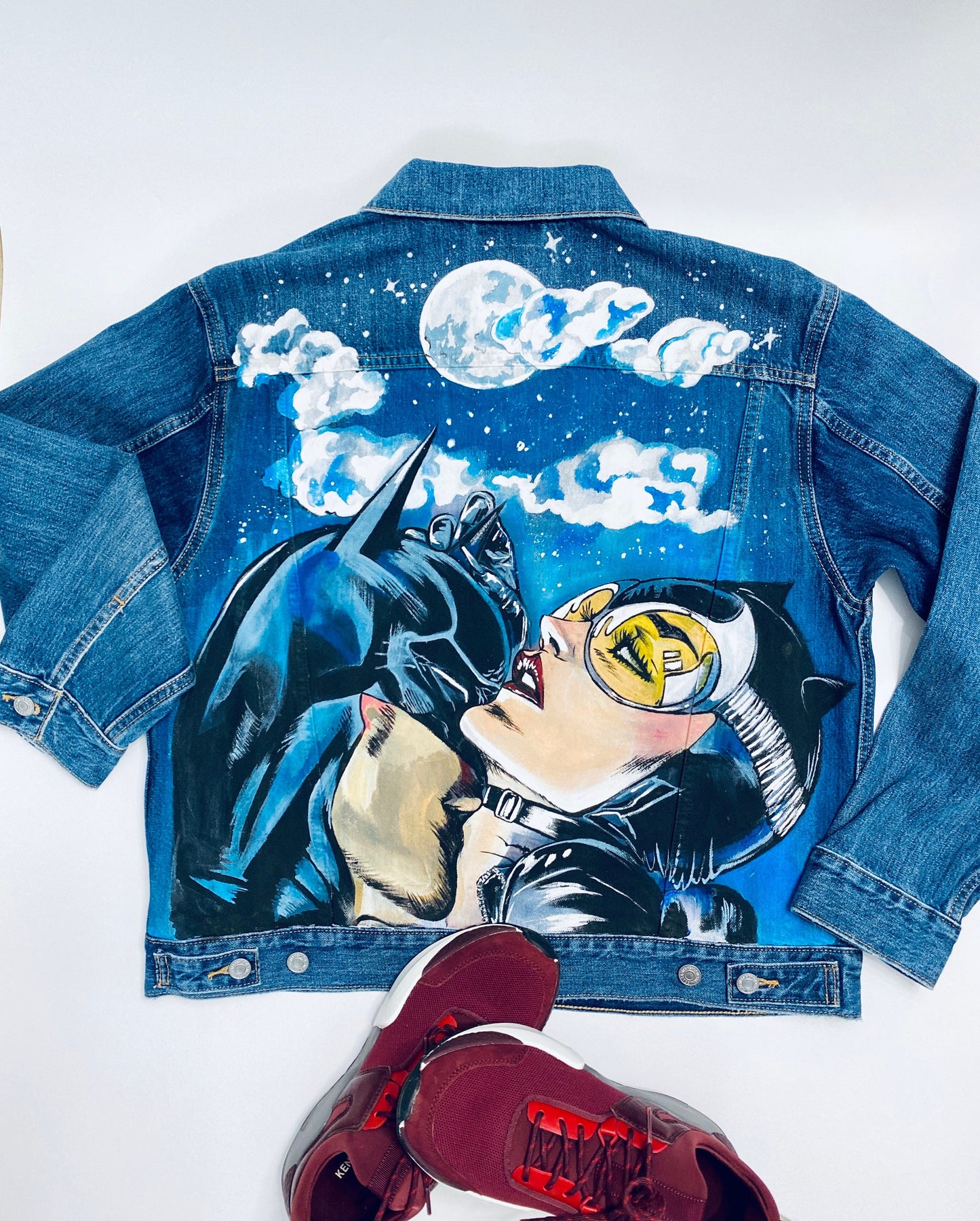 Hand Painted Denim Jacket Pop Art Jacket Custom Jacket with Art Christmas Gift Painted Clothes Painted Jean Jacket Best Custom Gift